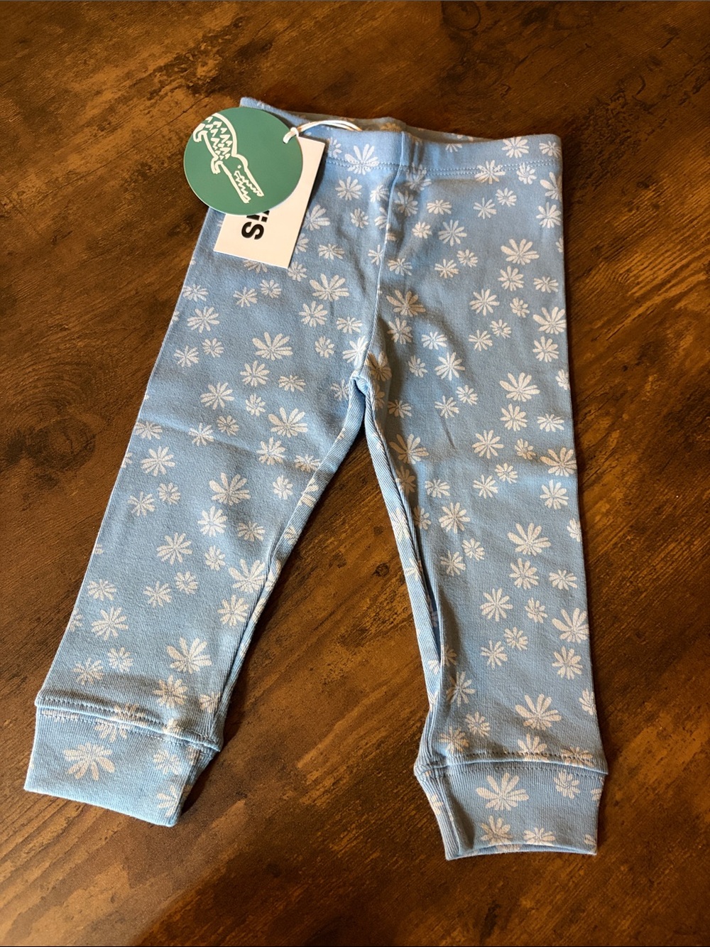 100% Organic Cotton Daisy Print Pants Girls 6-12 months NWT